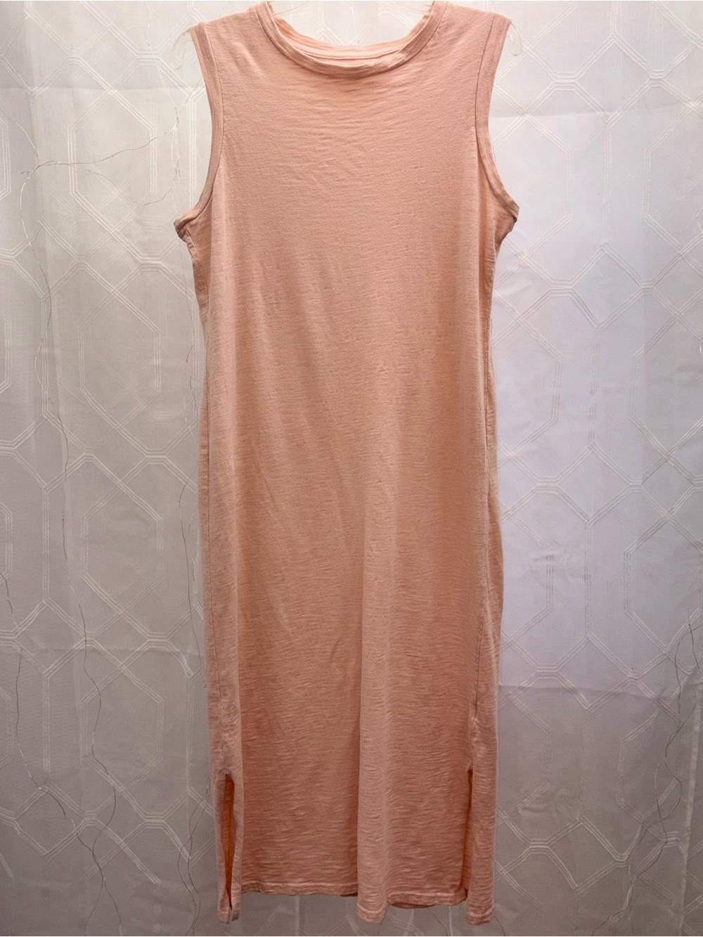 Universal Thread Organic Clean Girl Midi Dress Side Slits Coastal 100% Cotton Sm